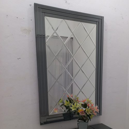 Bevel Wall Mirror Gray Frame – Handcrafted decorative mirror mirror premium quality glass with ornate frame handcrafted in Indonesia