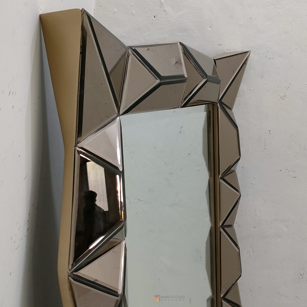 Recta 3D Wall Mirror Brown – Artisan decorative mirror mirror premium quality glass with ornate frame handcrafted in Indonesia