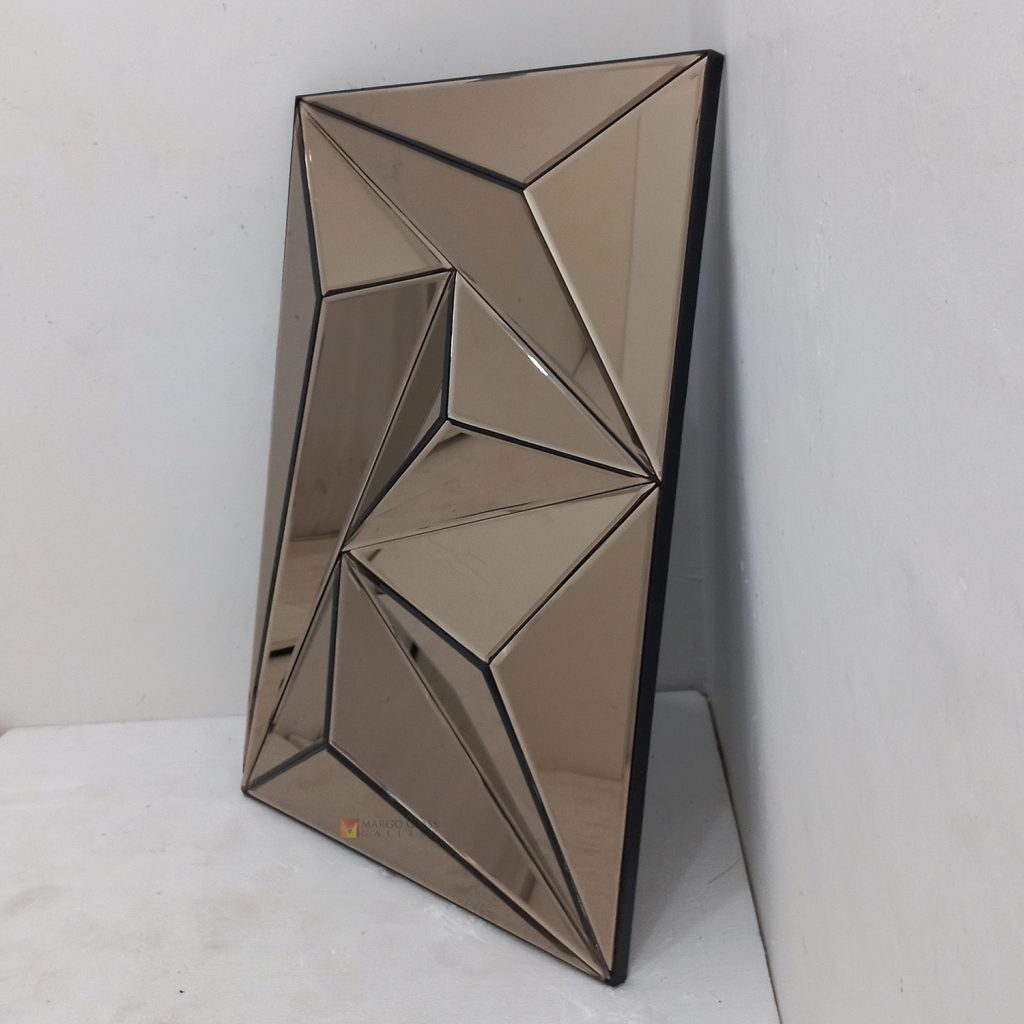 Modern Mirror Brown 3D Rectangle Artisan Handmade Indonesia – Artisan decorative mirror mirror premium quality glass with ornate frame handcrafted in Indonesia