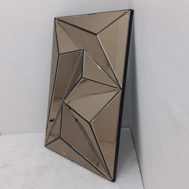 Modern Mirror Brown 3D Rectangle