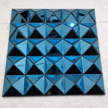 Square 3D Blue Mirror