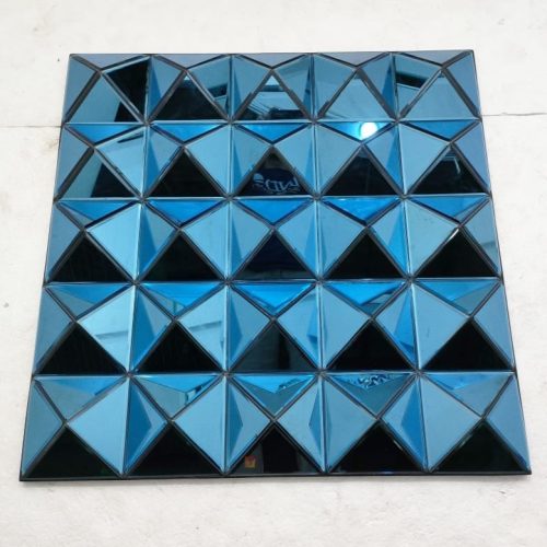 Square 3D Blue Mirror MG 004851