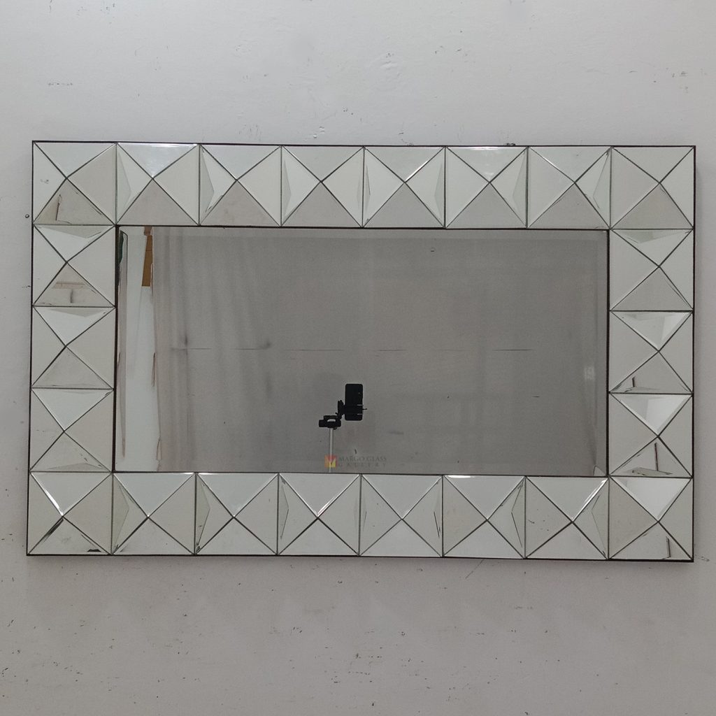 Rectangle Wall Mirror Diamond 3D Classic Handmade Indonesia – Classic decorative mirror mirror premium quality glass with ornate frame handcrafted in Indonesia