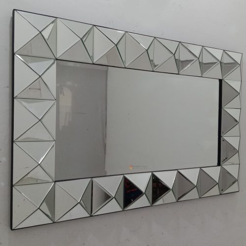 MG 004852 Rectangle Wall Mirror Diamind 3D 144 x 90 cm Artisan Handmade Indonesia – Artisan decorative mirror mirror premium quality glass with ornate frame handcrafted in Indonesia