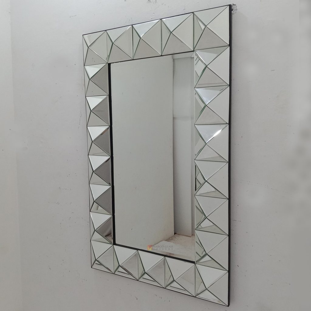 Rectangle Wall Mirror Diamond 3D Premium Handmade Indonesia – Premium decorative mirror mirror premium quality glass with ornate frame handcrafted in Indonesia