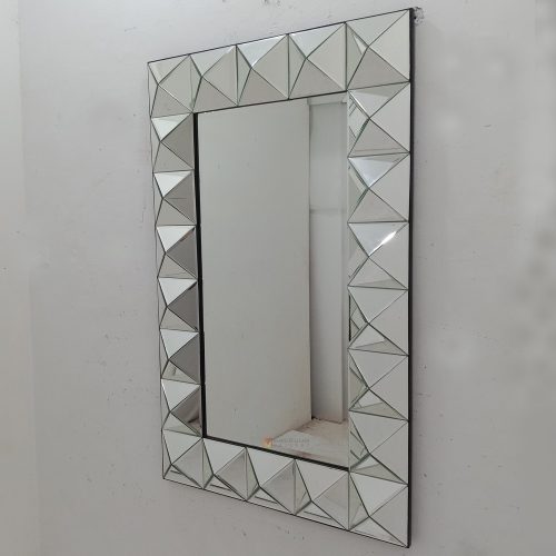 Rectangle Wall Mirror Diamond 3D Premium Handmade Indonesia – Premium decorative mirror mirror premium quality glass with ornate frame handcrafted in Indonesia