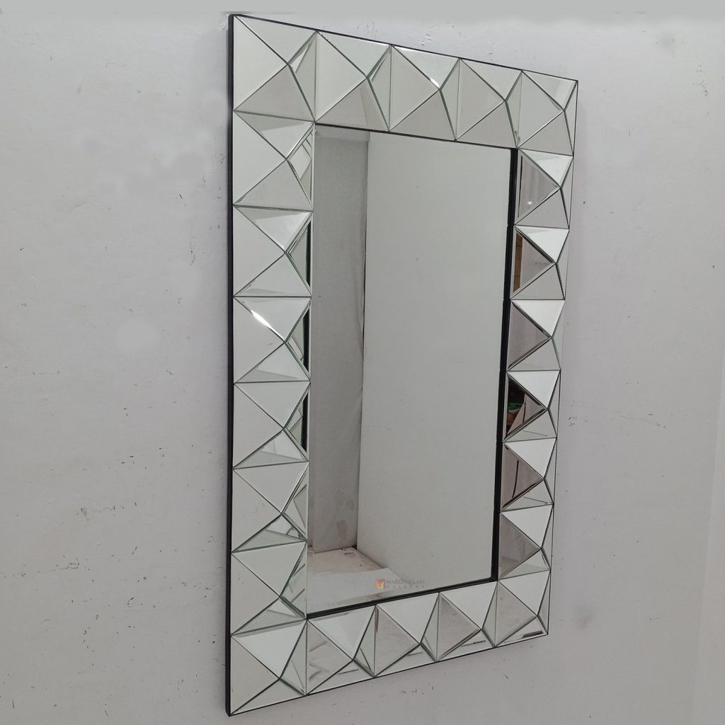 Rectangle Wall Mirror Diamond 3D Elegant Handmade Indonesia – Elegant decorative mirror mirror premium quality glass with ornate frame handcrafted in Indonesia