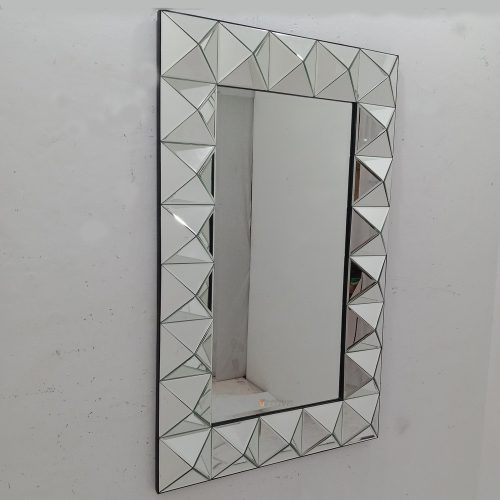 Rectangle Wall Mirror Diamond 3D Elegant Handmade Indonesia – Elegant decorative mirror mirror premium quality glass with ornate frame handcrafted in Indonesia