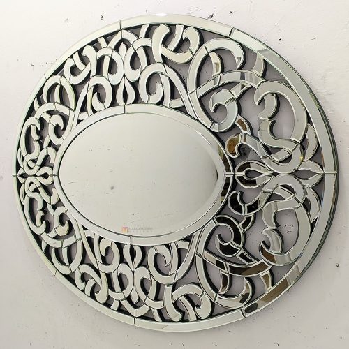 Oval Wall Mirror Ribbon Elegant Handmade Indonesia – Artisan decorative mirror mirror premium quality glass with ornate frame handcrafted in Indonesia