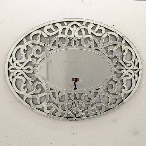 Oval Wall Mirror Ribbon Handcrafted Handmade Indonesia – Premium decorative mirror mirror premium quality glass with ornate frame handcrafted in Indonesia