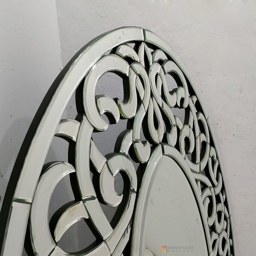 Oval Wall Mirror Ribbon Luxury Handmade Indonesia – Elegant decorative mirror mirror premium quality glass with ornate frame handcrafted in Indonesia