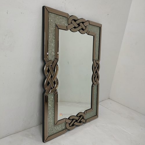 Rectangle Wall Mirror Crystal Elegant Handmade Indonesia – Artisan decorative mirror mirror premium quality glass with ornate frame handcrafted in Indonesia