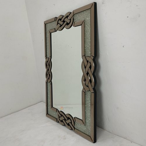 Rectangle Wall Mirror Crystal Handcrafted Handmade Indonesia – Premium decorative mirror mirror premium quality glass with ornate frame handcrafted in Indonesia