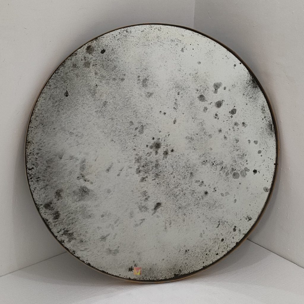 MG 014510 Beaded Wall Mirror Round Metal Frame Size 91 x 91 cm – Luxury decorative mirror mirror premium quality glass with ornate frame handcrafted in Indonesia