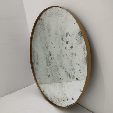 Antique Round Gold Beaded Mirror