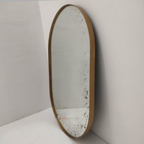 Large Antique Oval Wall Mirro – Luxury antique mirror antique glass with gold frame handcrafted in Indonesia
