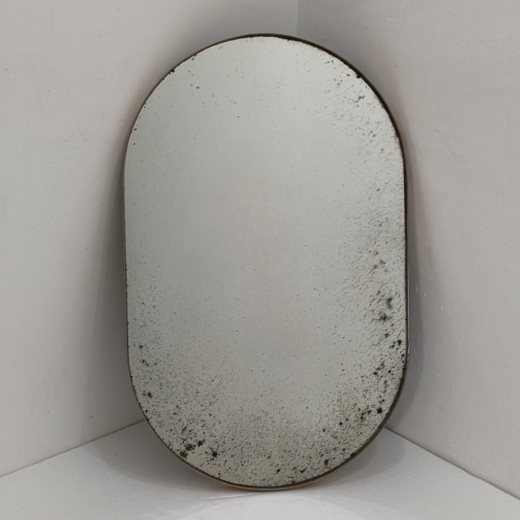 MG 014512 Wall Mirror Antique Oval Size 96,5 x 61 cm – Premium large antique oval mirror antique glass with silver frame handcrafted in Indonesia
