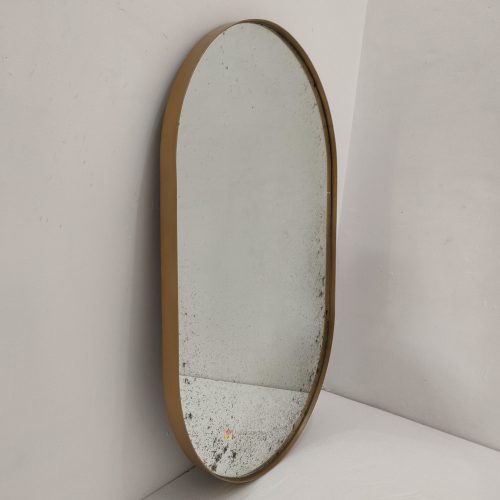 Large Antique Oval Wall Mirro – Elegant antique mirror antique glass with gold frame handcrafted in Indonesia
