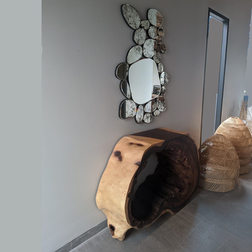 Stone Antique Mirror Decor – Luxury antique mirror antique glass with gold frame handcrafted in Indonesia