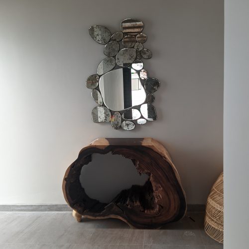 Stone Antique Mirror Decor – Elegant antique mirror antique glass with gold frame handcrafted in Indonesia