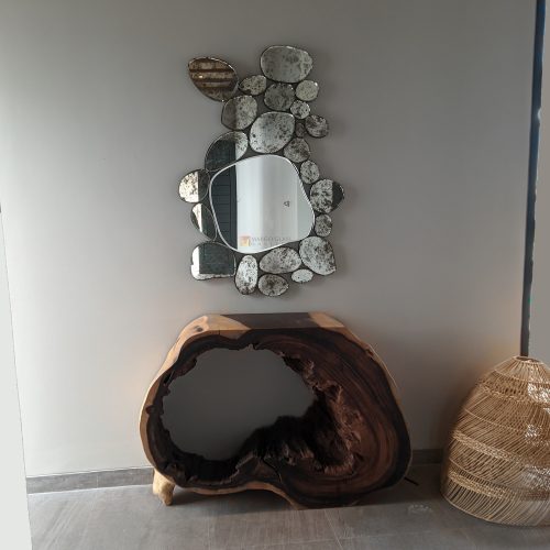 Stone Antique Mirror Decor – Artisan antique mirror antique glass with gold frame handcrafted in Indonesia