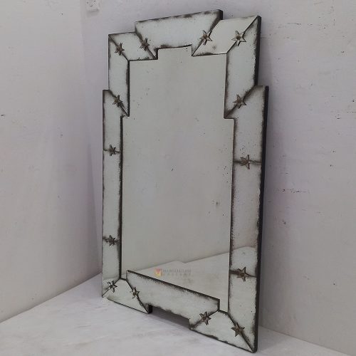 Large Silver Antique Wall Mirror – Elegant antique mirror antique glass with gold frame handcrafted in Indonesia