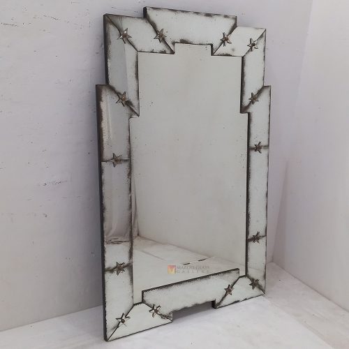 Large Silver Antique Wall Mirror – Classic antique mirror antique glass with gold frame handcrafted in Indonesia