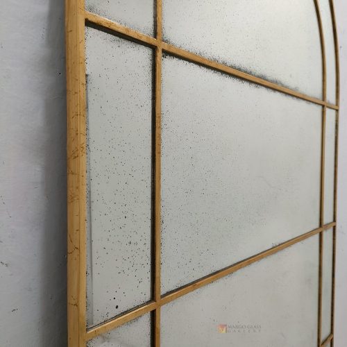 MG 014519 Antique Wall Mirror Tiara 220 x 100 cm – Luxury antique mirror antique glass with gold frame handcrafted in Indonesia