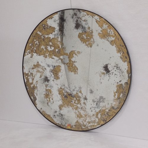Antique Round Gold Mirror Luxury Handmade Indonesia – Elegant antique mirror antique glass with gold frame handcrafted in Indonesia