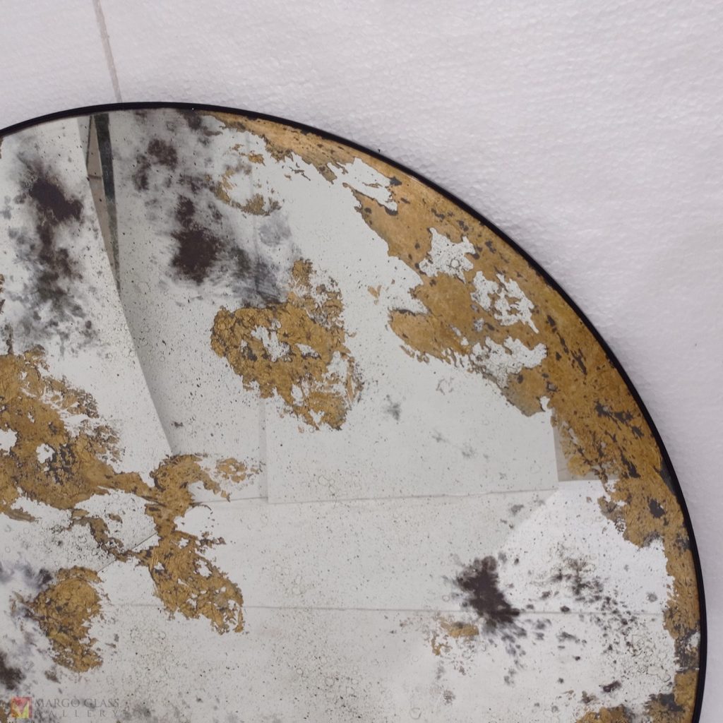 Antique Round Gold Mirror Premium Handmade Indonesia – Classic antique mirror antique glass with gold frame handcrafted in Indonesia