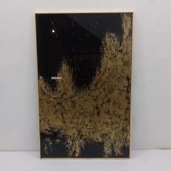 Rectangular Eglomise Black Gold Frame