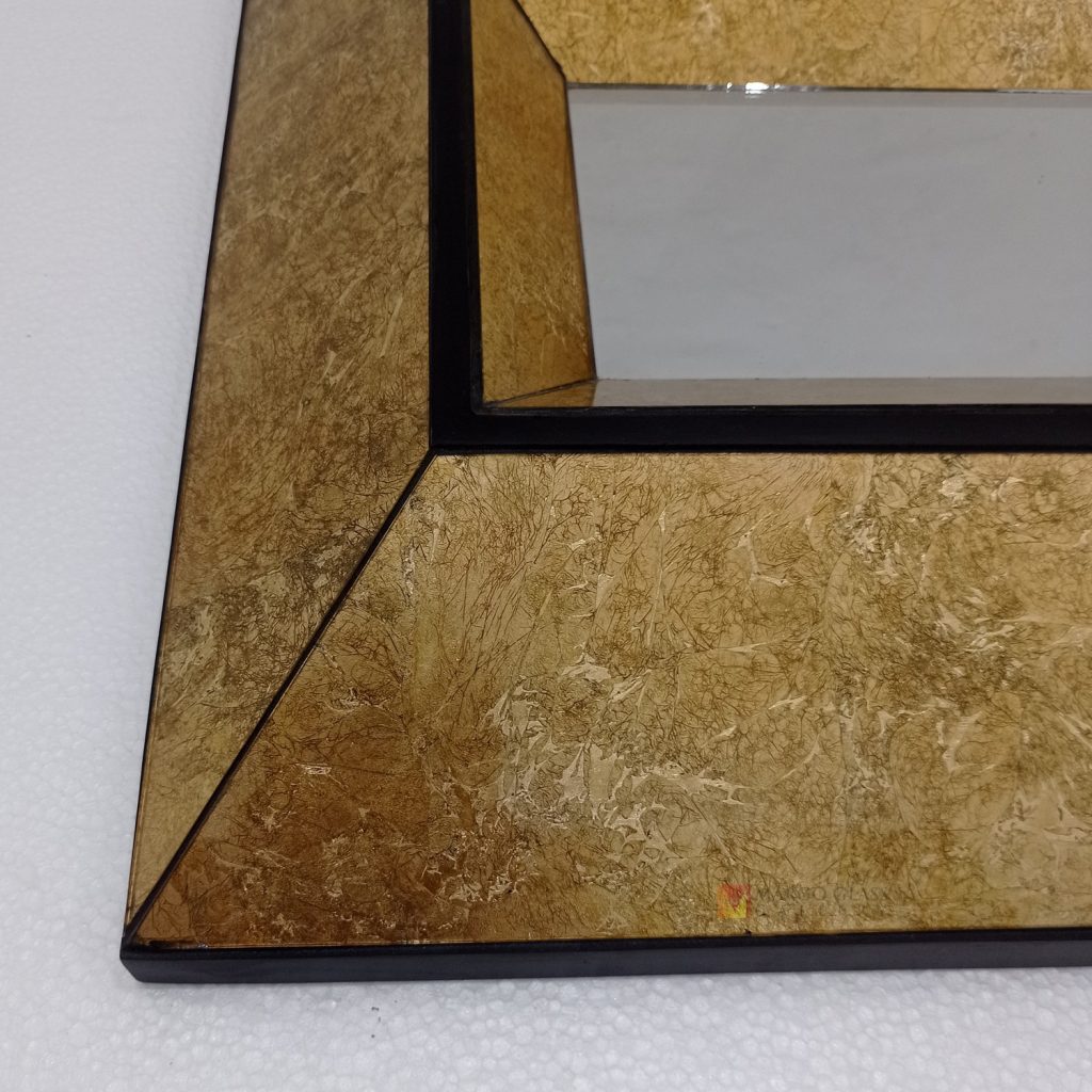 Square 3D Gold Eglomise Mirror Premium Handmade Indonesia – Premium square 3D eglomise mirror silver eglomise glass handcrafted in Indonesia
