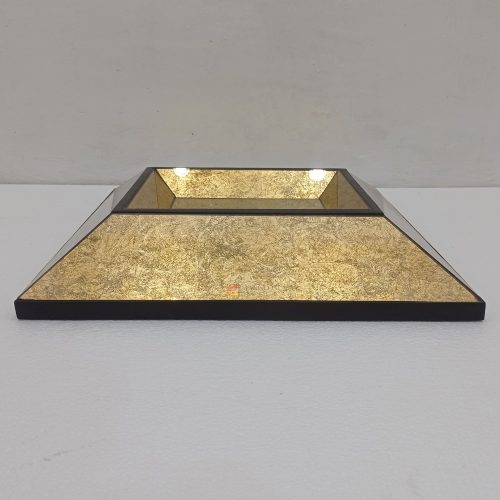 Square 3D Gold Eglomise Mirror Elegant Handmade Indonesia – Elegant square 3D eglomise mirror silver eglomise glass handcrafted in Indonesia