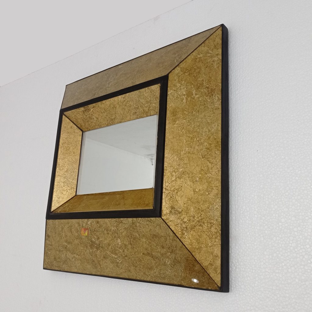 Square 3D Gold Eglomise Mirror Handcrafted Handmade Indonesia – Handcrafted square 3D eglomise mirror silver eglomise glass handcrafted in Indonesia