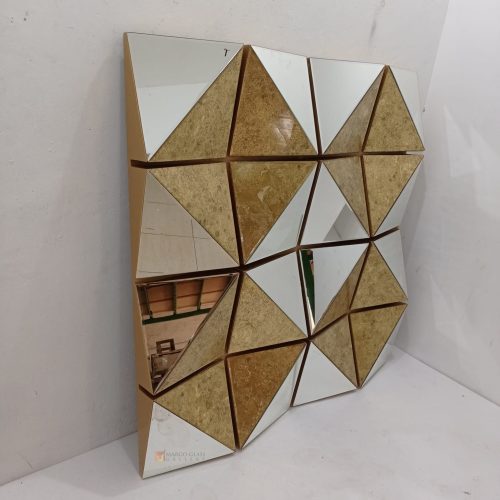 Square 3D Eglomise Wall Mirror Classic Handmade Indonesia – Classic square 3D eglomise mirror silver eglomise glass handcrafted in Indonesia