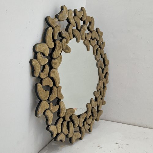Verre Eglomise Butterfly Round Mirror Premium Handmade Indonesia – Premium eglomise mirror silver eglomise glass handcrafted in Indonesia