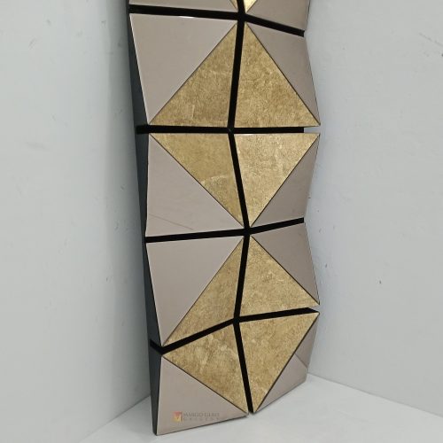 Recta 3D Verre Eglomise Wall Mirror Elegant Handmade Indonesia – Artisan eglomise mirror silver eglomise glass handcrafted in Indonesia