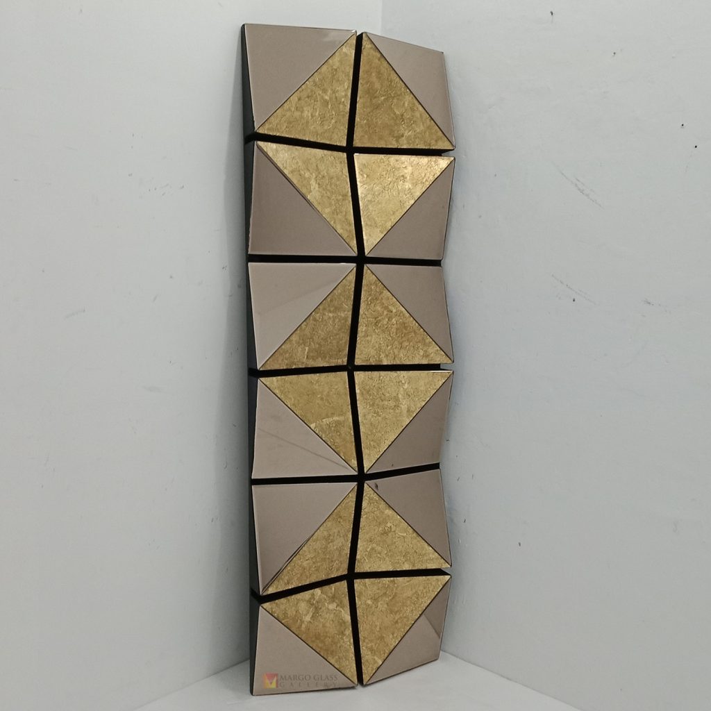 Recta 3D Verre Eglomise Wall Mirror Artisan Handmade Indonesia – Luxury eglomise mirror silver eglomise glass handcrafted in Indonesia