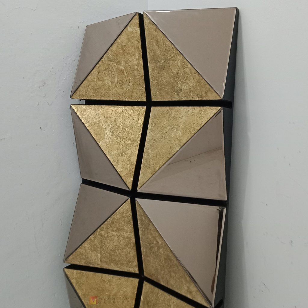 Recta 3D Verre Eglomise Wall Mirror Handcrafted Handmade Indonesia – Premium eglomise mirror silver eglomise glass handcrafted in Indonesia