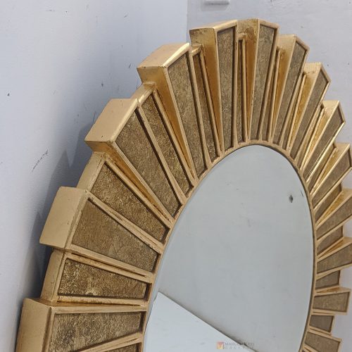 Sunburn Verre Eglomise Wall Mirror Handcrafted Handmade Indonesia – Premium round sunburn eglomise mirror silver eglomise glass handcrafted in Indonesia