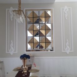 Rectangular Wall Mirror 3D Silver Eglomise Classic Handmade Indonesia – Handcrafted eglomise mirror silver eglomise glass handcrafted in Indonesia
