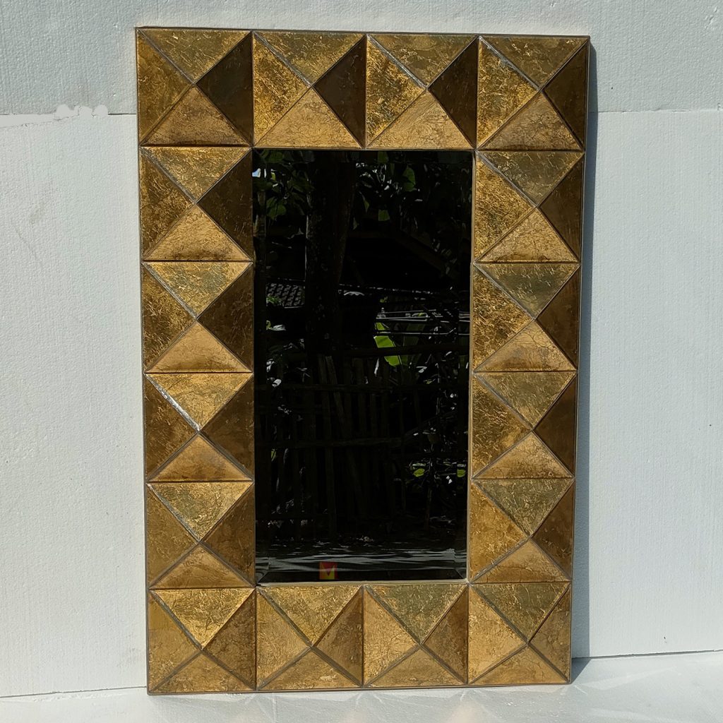 Rectangular Pyramid Verre Eglomise Mirror 3D Handcrafted Handmade Indonesia – Premium eglomise mirror silver eglomise glass handcrafted in Indonesia