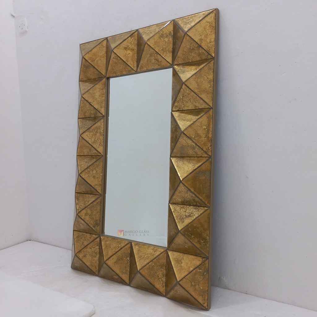 Rectangular Pyramid Verre Eglomise Mirror 3D Classic Handmade Indonesia – Handcrafted eglomise mirror silver eglomise glass handcrafted in Indonesia