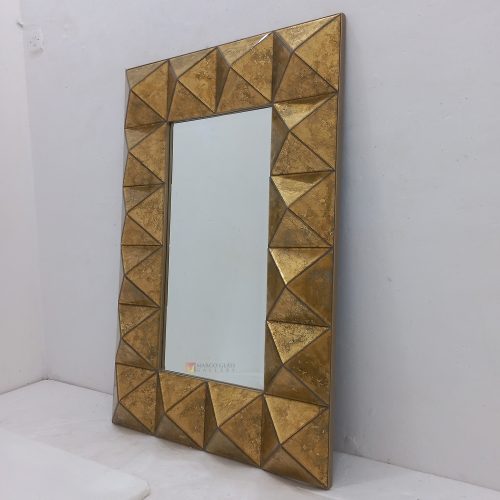 Rectangular Pyramid Verre Eglomise Mirror 3D Classic Handmade Indonesia – Handcrafted eglomise mirror silver eglomise glass handcrafted in Indonesia