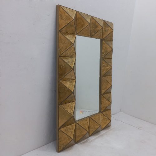 Rectangular Pyramid Verre Eglomise Mirror 3D Artisan Handmade Indonesia – Luxury eglomise mirror silver eglomise glass handcrafted in Indonesia