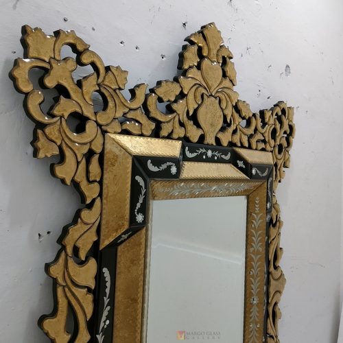 Venetian Verre Eglomise Wall Mirror Premium Handmade Indonesia – Classic eglomise mirror silver eglomise glass handcrafted in Indonesia