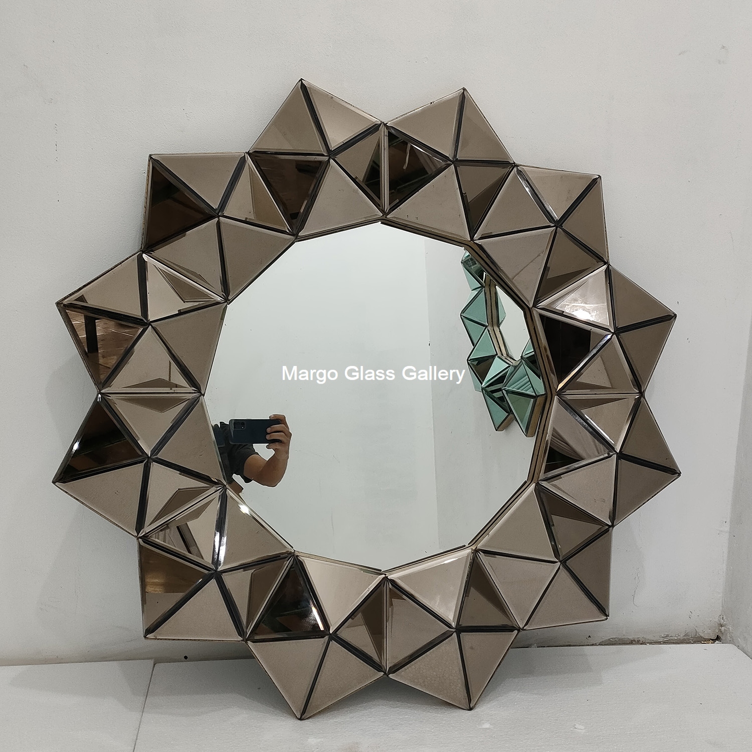 Wall Mirror 3D Brown