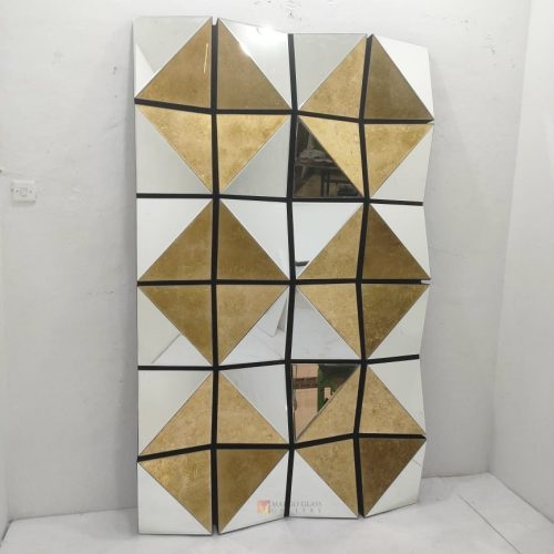Rectangular Wall Mirror 3D Silver Eglomise Handcrafted Handmade Indonesia – Premium eglomise mirror silver eglomise glass handcrafted in Indonesia
