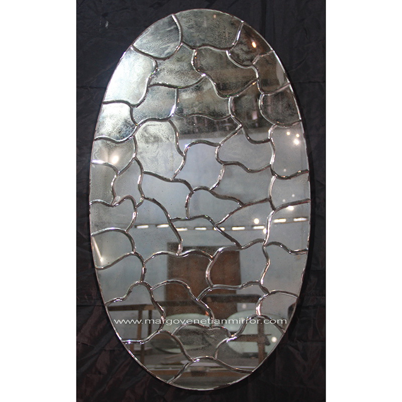 Antique Mirror Oval Silver