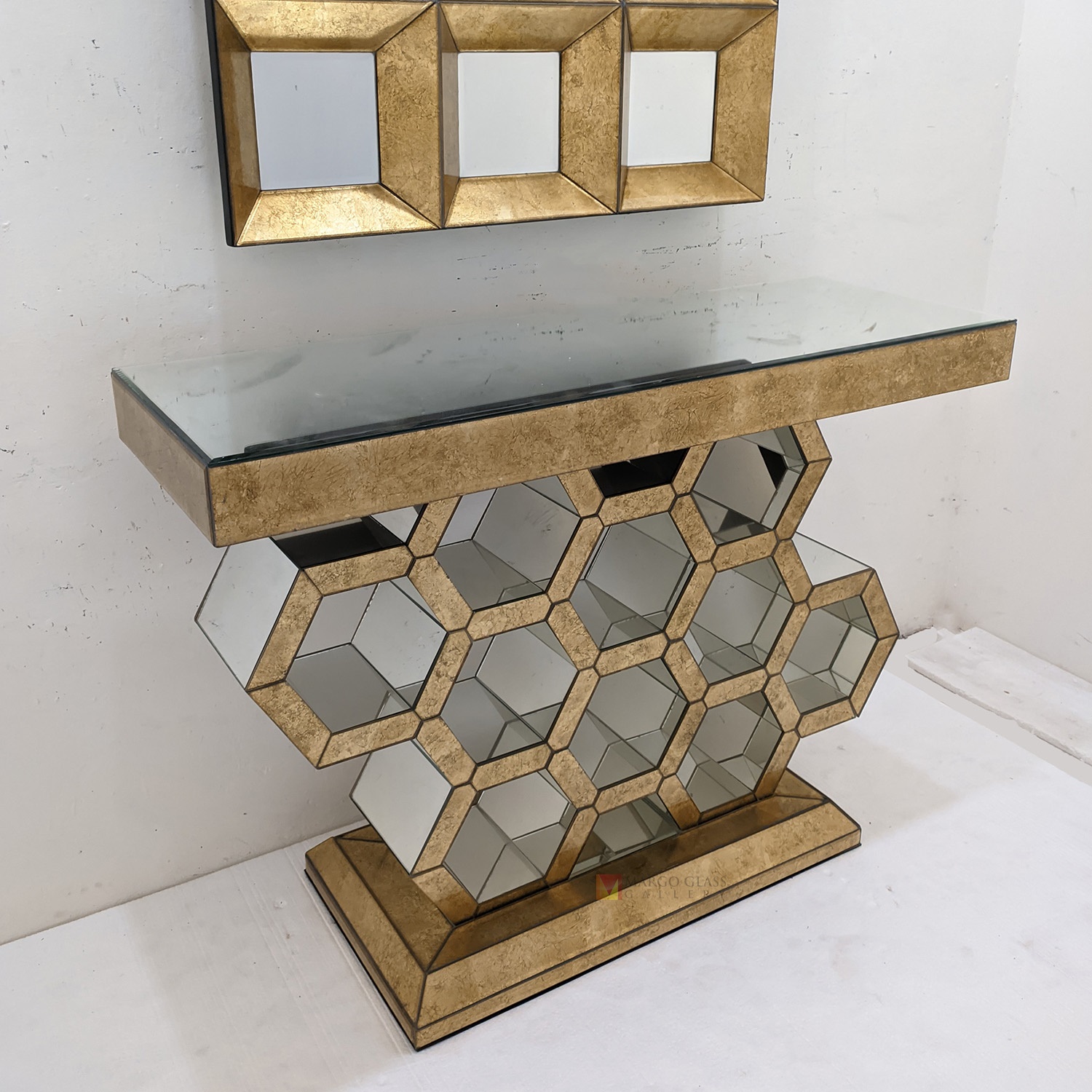 Console Table Eglomise Mirror